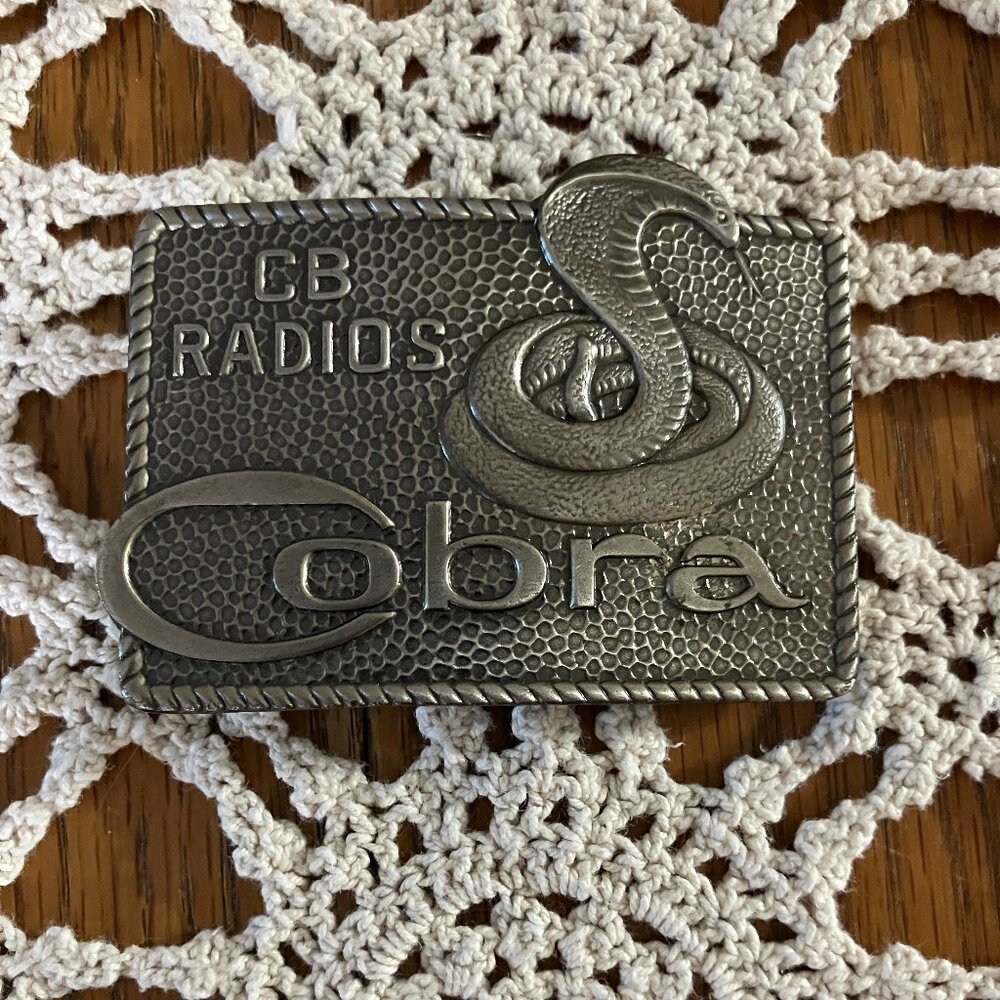Vintage Lewis Buckles Chicago Metal Pewter? CB Radios Cobra Belt Buckle